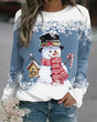 Holiday Snowman Sweater  Winter Scene With Festive Details - Detailed view