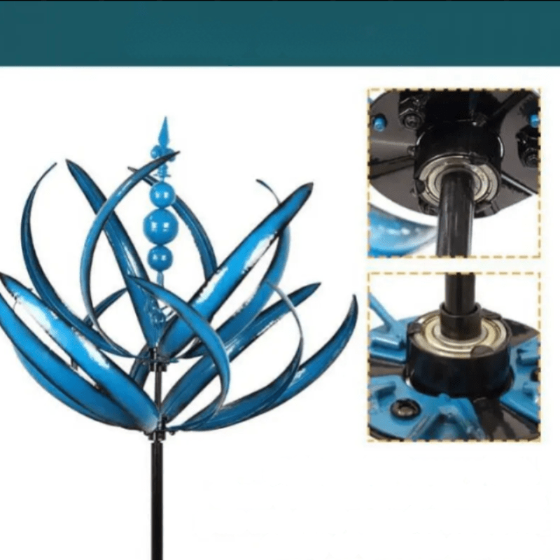 Metal Wind Spinner  Red Garden Kinetic Sculpture - Product detail 6