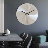 Minimalist Wall Clock  Brushed Stainless Steel Design - Detailed view