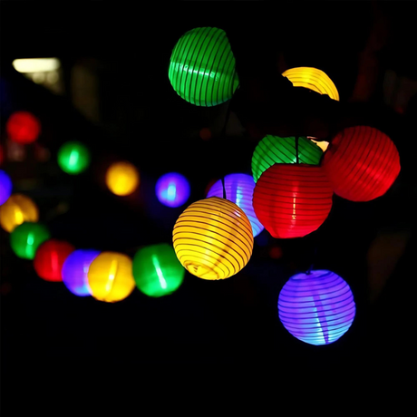 Solar String Lights Outdoor  Multicolor LED Lantern Chain - Product detail 5