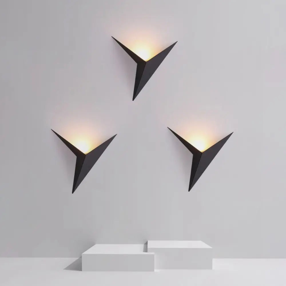 Modern LED Wall Light  Triangular Metal Design - Detailed view