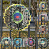 Garden Wind Spinner  3D Mandala Design With Emerald Pattern - Detailed view