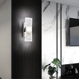 Modern Crystal Wall Light  Textured Glass LED Sconce - Detailed view