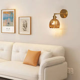 Art Deco Wall Sconce  Amber Glass Tulip Shade - Product detail 8
