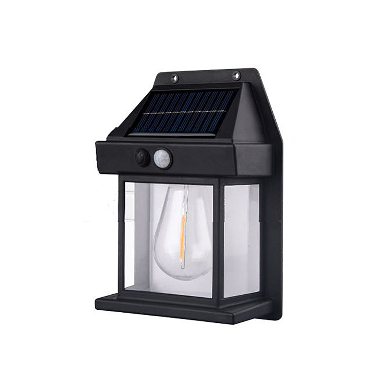 Solar Motion Sensor Wall Light  Modern Black Lantern Design - Product detail 9
