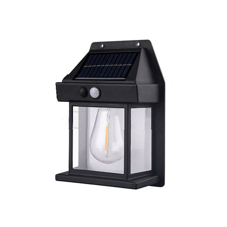 Solar Motion Sensor Wall Light  Modern Black Lantern Design - Product detail 9
