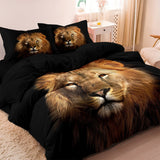 Wildlife Duvet Cover Set  Lion Portrait Design - Product detail 4