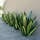 Metal Agave Garden Light  Turquoise Copper Outdoor Sculpture - Detailed view