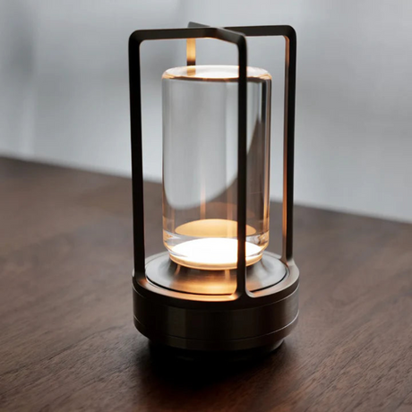 Modern Industrial Table Lamp  Glass Cylinder Metal Frame Design - Product detail 8