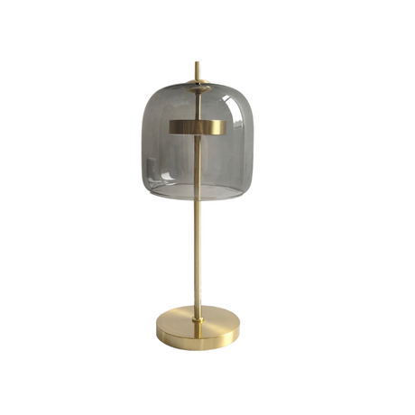 Modern Table Lamp  Smoke Glass Dome with Brass Stand - Product detail 4