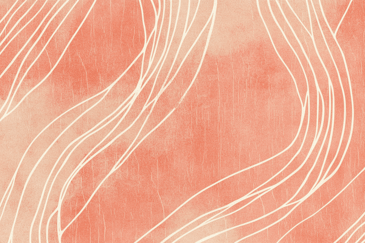 Abstract Mural Wallpaper | Terracotta Flowing Lines Design