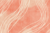 Abstract Mural Wallpaper | Terracotta Flowing Lines Design