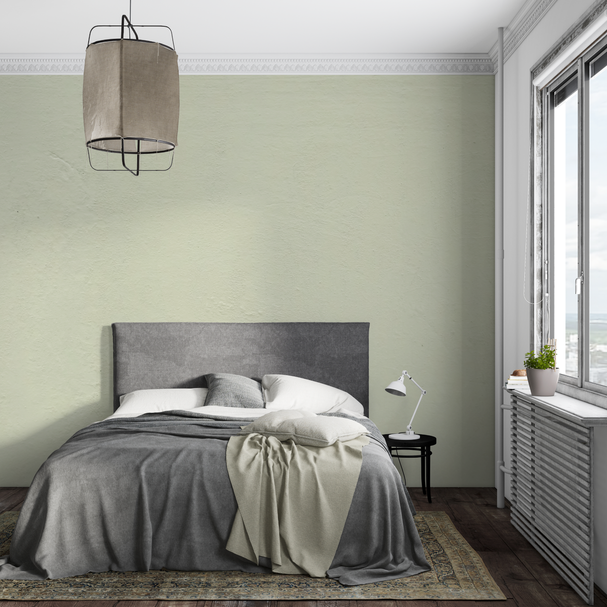 Sage Green Mural Wallpaper | Modern Minimalist Design