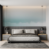 Abstract Mural Wallpaper | Soothing Aqua Gradient Wave