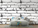 Brick Mural Wallpaper | Industrial Black and White Design