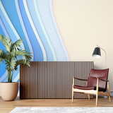 Abstract Mural Wallpaper | Blue Waves 3D Design
