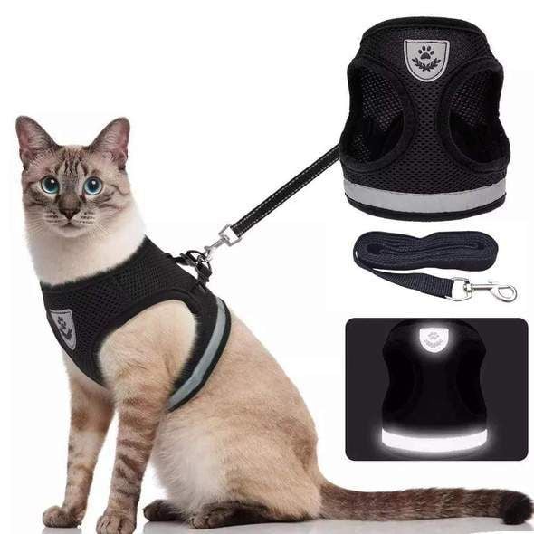 Reflective Cat Harness Set  Safety Mesh Design With Night Visibility - Product showcase