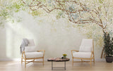 Papier Peint Mural Fleurs de Cerisier | Design Aquarelle Blanc Doux