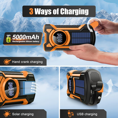 Emergency Radio Kit  Solar Power Bank With NOAA Weather Alerts - Product detail 5