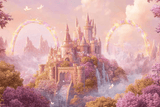 Princess Mural Wallpaper | Enchanted Castle With Rainbow