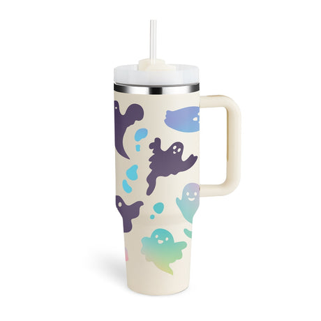 Insulated Travel Mug  Leopard Print Design with Handle  Straw - Product detail 25