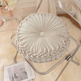 Round Velvet Cushion  Pleated Design with Center Button - Product detail 12