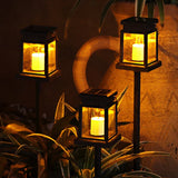 Solar LED Garden Lantern  Black Frame Candle Design - Product example
