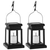 Solar LED Garden Lantern  Black Frame Candle Design - Product detail 5