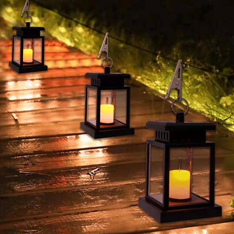 Solar LED Garden Lanterns  Classic Black Frame Design - Product detail 4