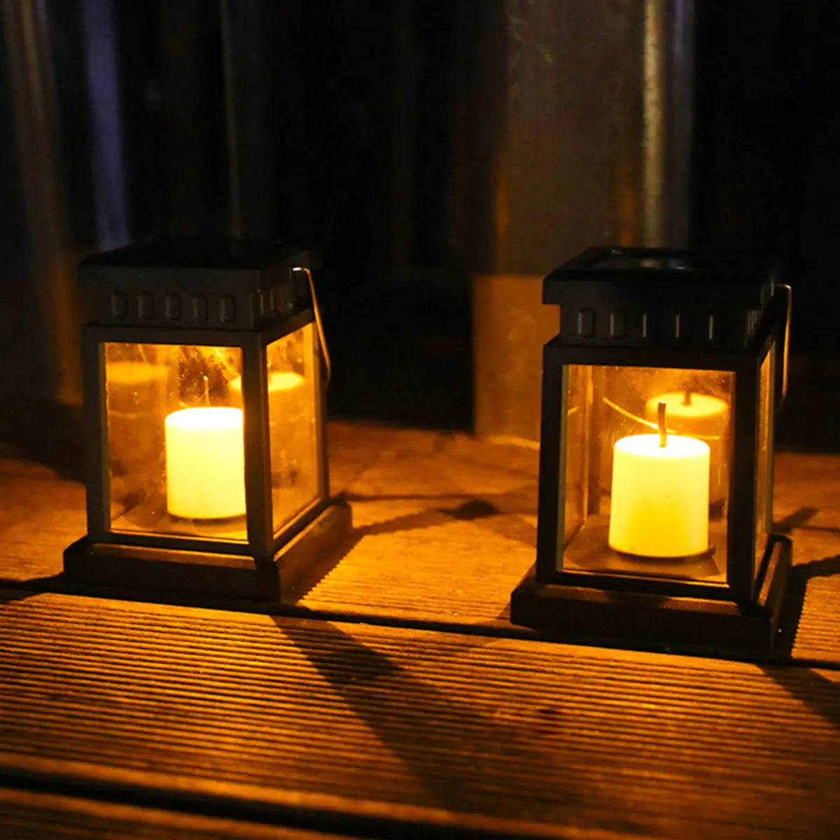 Solar LED Garden Lanterns  Classic Black Frame Design - Product detail 5