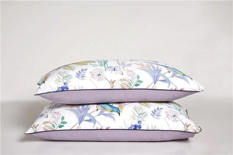 Botanical Cotton Duvet Cover  Floral Bird Print Design - Product example