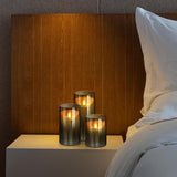 Remote Control LED Candles  Smoke Glass Set of 3 - Product example