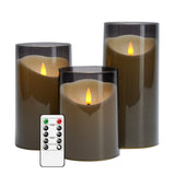 Remote Control LED Candles  Smoke Glass Set of 3 - Product detail 7