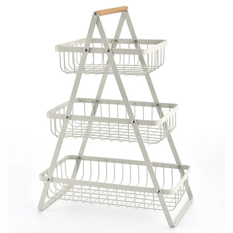 Modern Tiered Fruit Basket  Black Steel 3-Level Storage - Product detail 7
