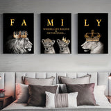 Lion Family Canvas Art  Black and Gold Crown Design - Product detail 6