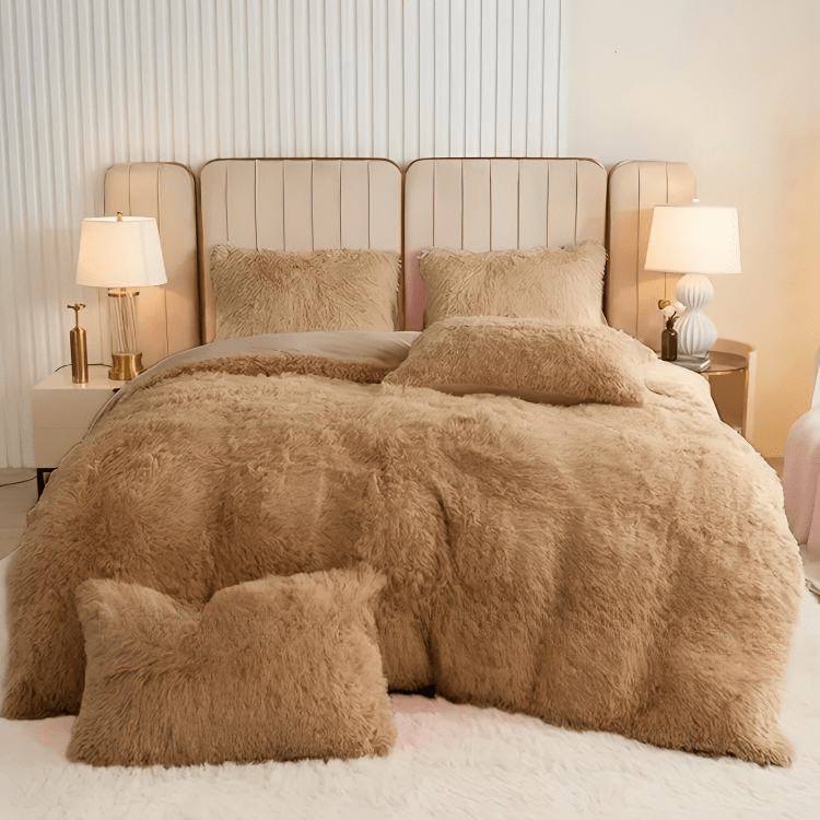 Plush Velvet Bedding Set  Soft Pink Duvet Cover with Pompom Trim - Product detail 25