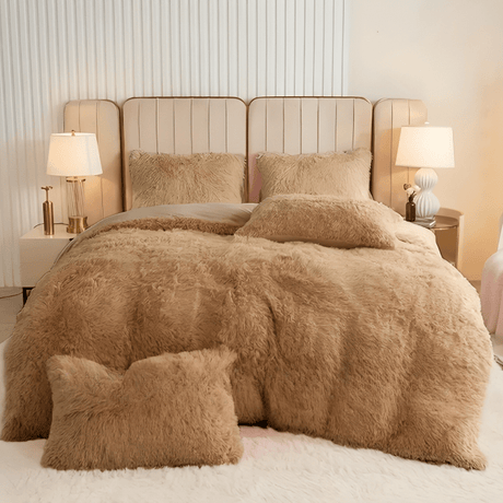 Plush Velvet Bedding Set  Soft Pink Duvet Cover with Pompom Trim - Product detail 25