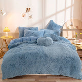 Plush Velvet Bedding Set  Soft Pink Duvet Cover with Pompom Trim - Product detail 21