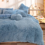 Plush Velvet Bedding Set  Soft Pink Duvet Cover with Pompom Trim - Product detail 17