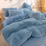 Plush Velvet Bedding Set  Soft Pink Duvet Cover with Pompom Trim - Product detail 14