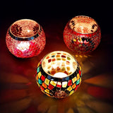 Mosaic Tea Light Holders  Handcrafted Glass Star Pattern - Product detail 4