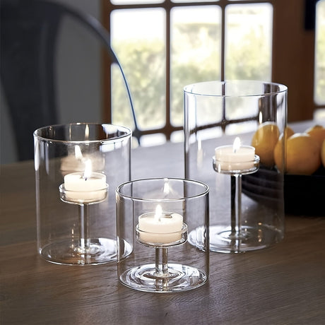 Glass Candle Holders Set  Modern Cylindrical Design - Product detail 10