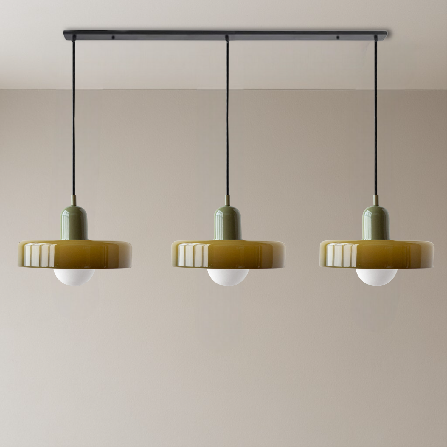 Modern Pendant Light  Triple Glass Shade Bauhaus Design - Product detail 16