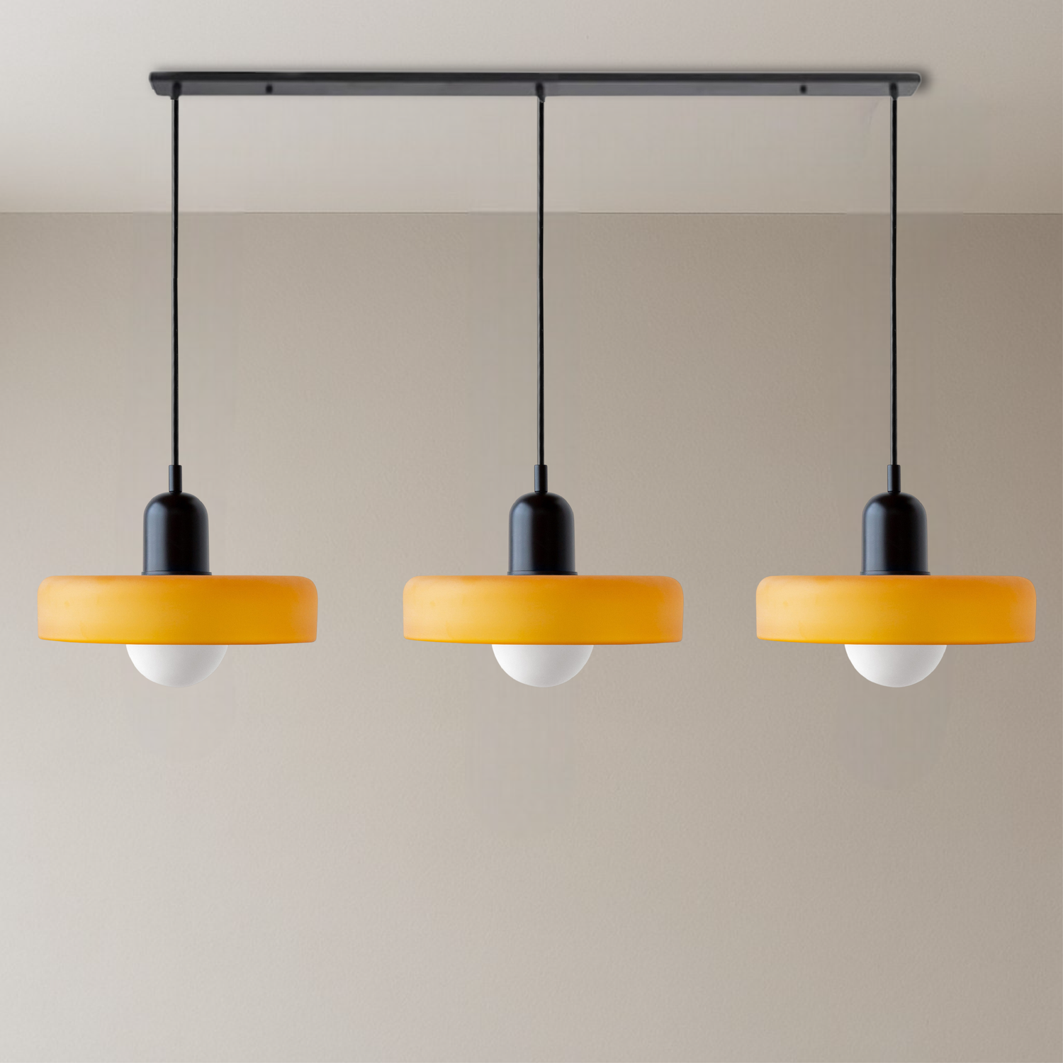 Modern Pendant Light  Triple Glass Shade Bauhaus Design - Product detail 17