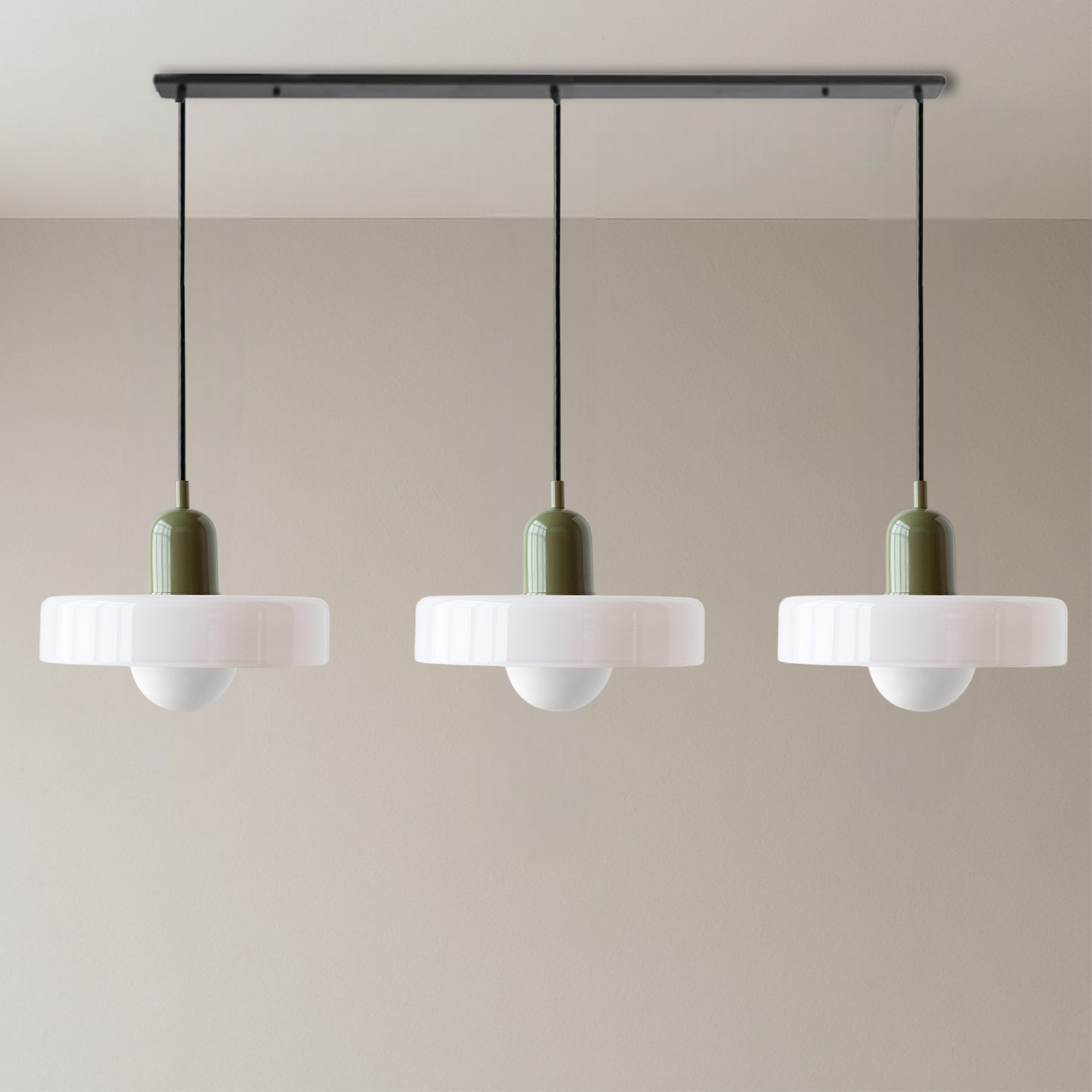 Modern Pendant Light  Triple Glass Shade Bauhaus Design - Product detail 19