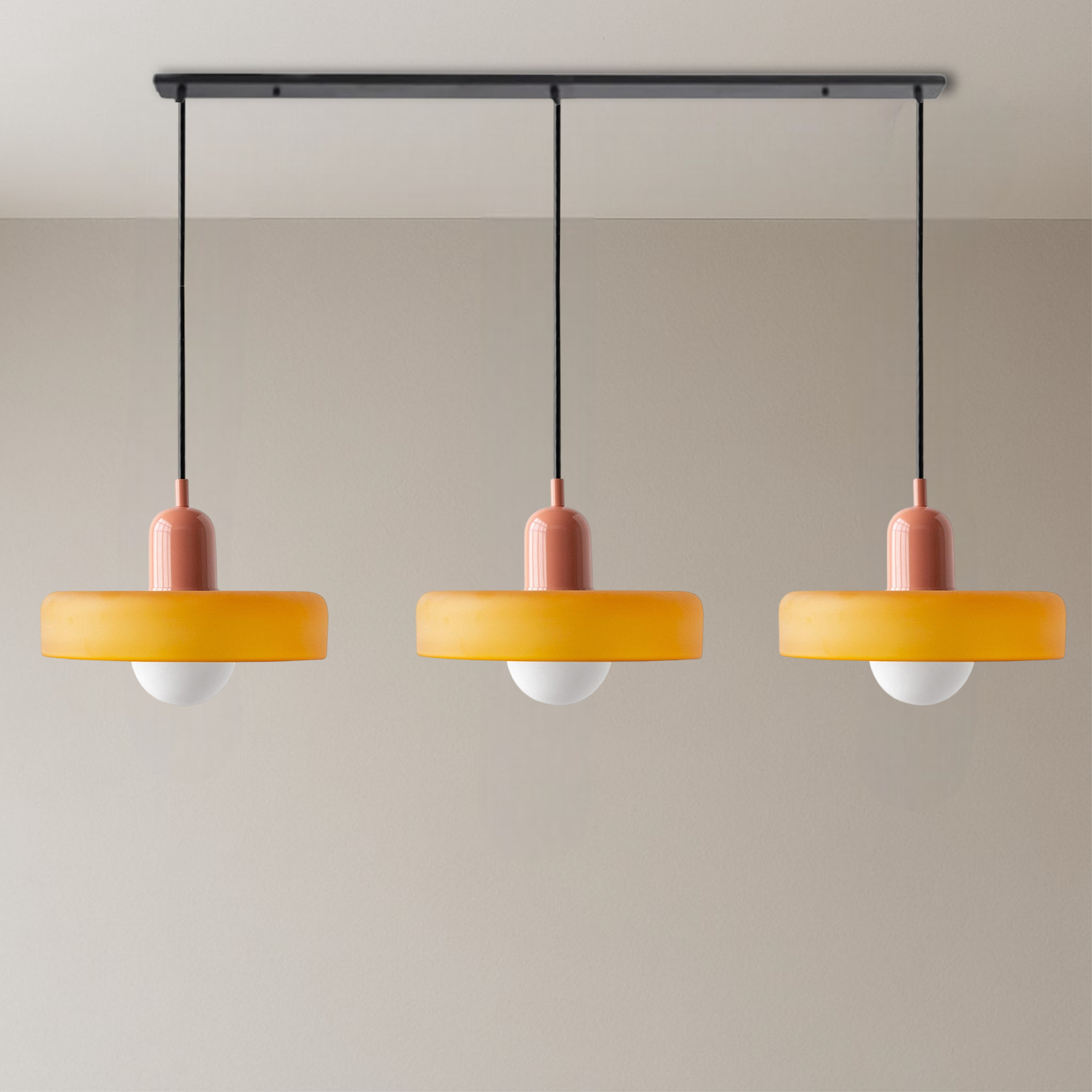Modern Pendant Light  Triple Glass Shade Bauhaus Design - Product detail 10