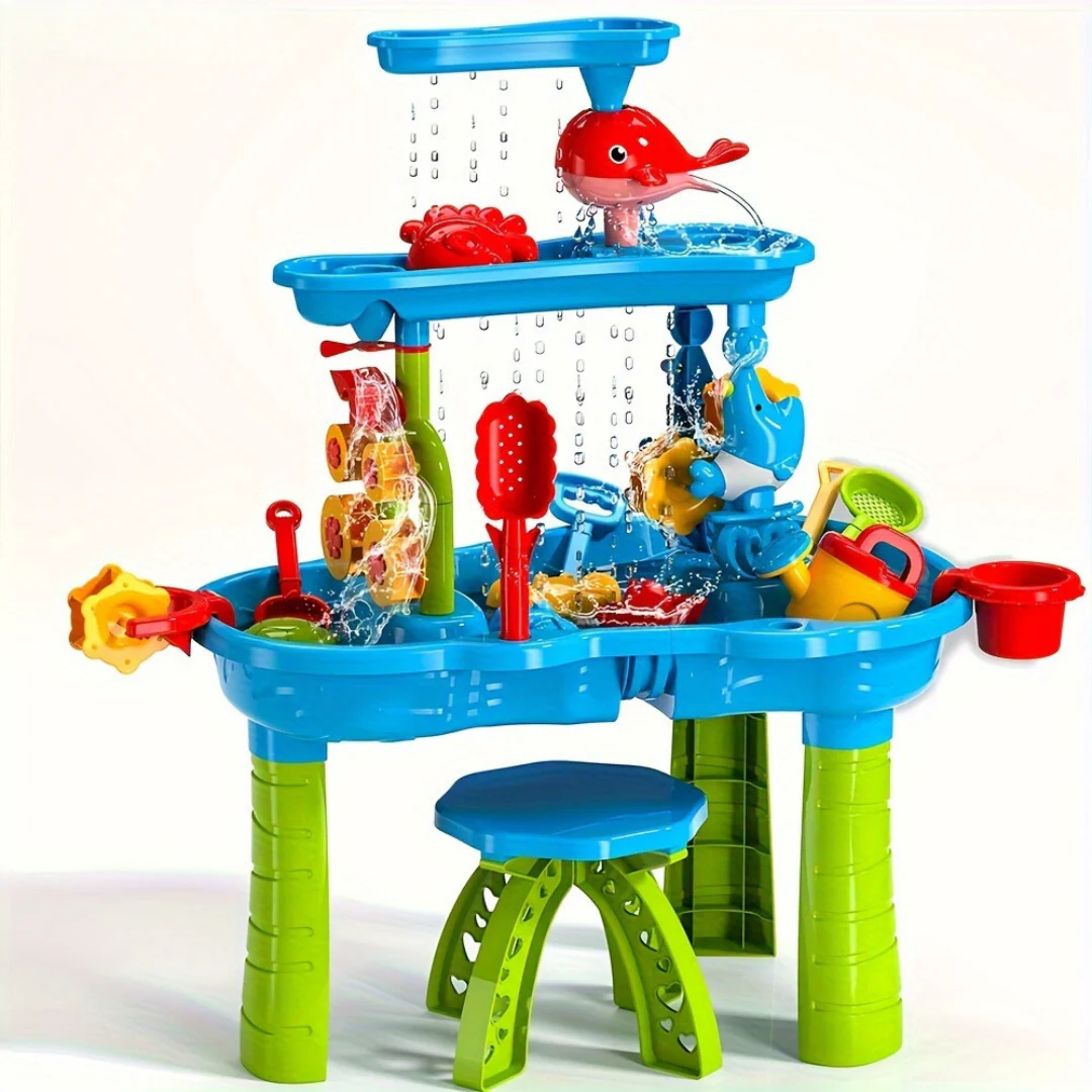 Kids Sand Water Table  Interactive Play Station With 15 Accessories - Detailed view
