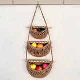 Woven Wall Storage Basket  3-Tier Macrame Design - Product example