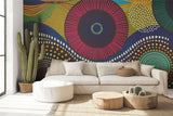 Geometric Mural Wallpaper | Vibrant Circular African Pattern