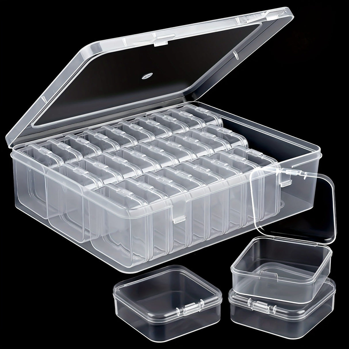 Craft Storage Organizer  30 Clear Compartment Box Set - Detailed view